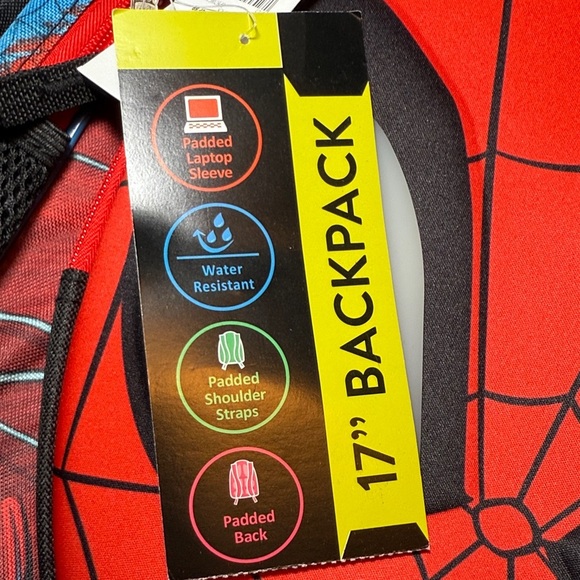 NEW- Marvel SpiderMan Mask Boys Light-Up 17" Backpack 3D Face Black & Red Kids - Picture 5 of 12